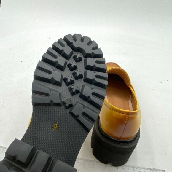 Womens Platform Loafers Lug Sole Chunky Heel Non Slip Faux Leather Casual - Picture 5 of 7